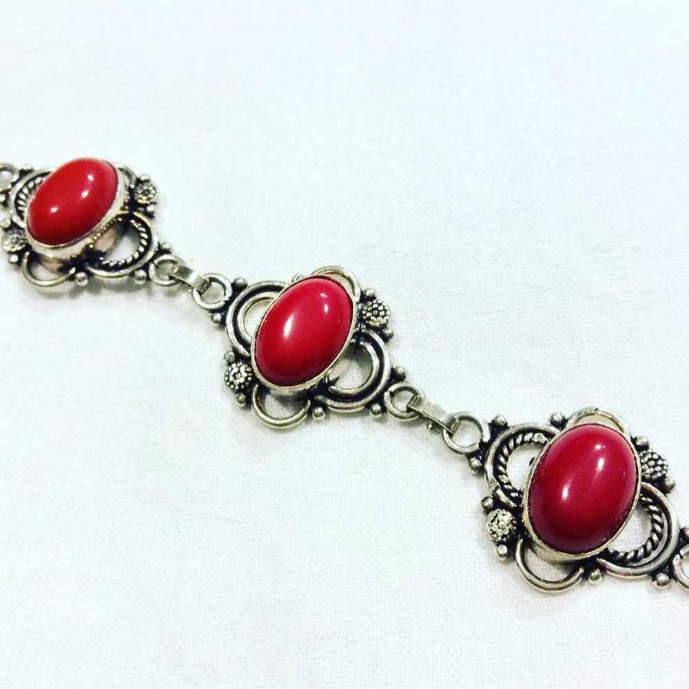 Vintage Carnelian Sterling Silver Filigree Sterli… - image 5