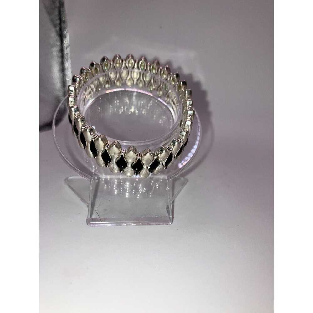 Vintage Signed Napier Silver-Tone Black Runway St… - image 6