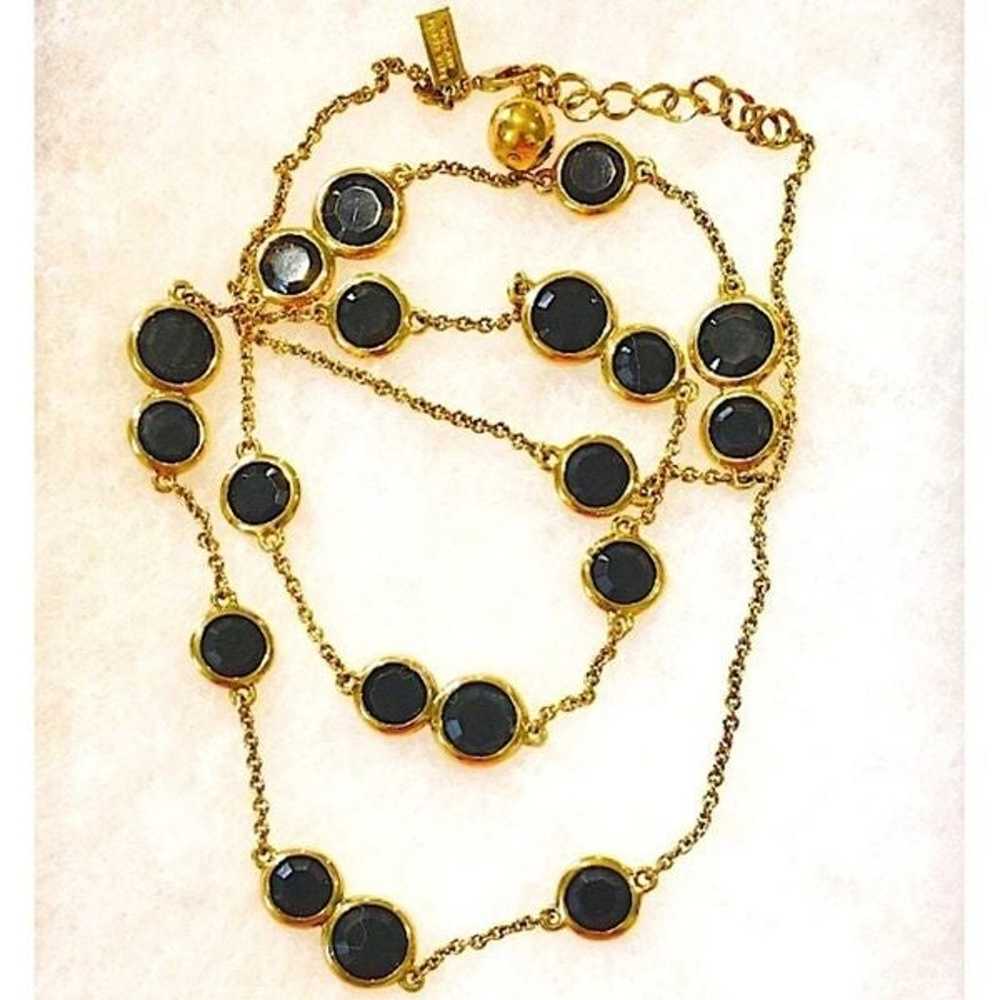 KATE SPADE Gold Tone & Black Crystal 32” Necklace - image 10