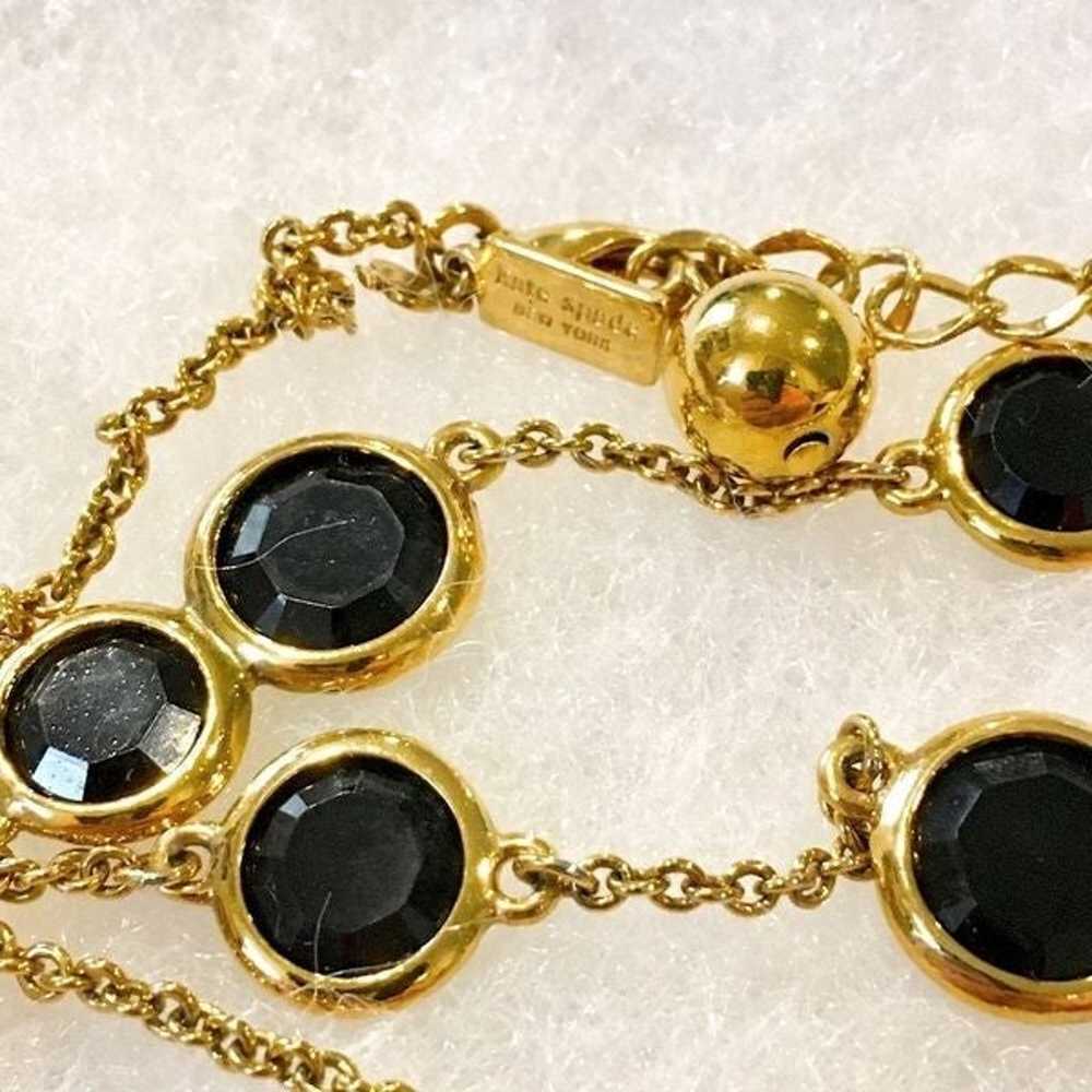 KATE SPADE Gold Tone & Black Crystal 32” Necklace - image 11