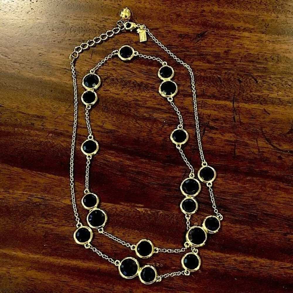 KATE SPADE Gold Tone & Black Crystal 32” Necklace - image 12