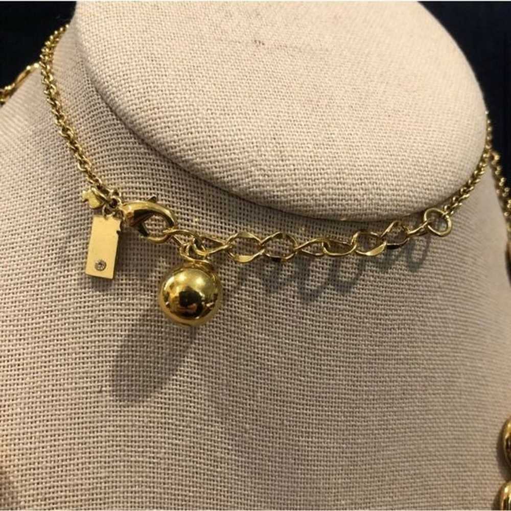 KATE SPADE Gold Tone & Black Crystal 32” Necklace - image 2