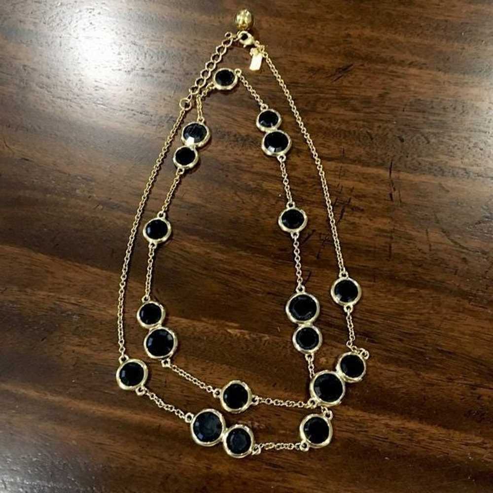 KATE SPADE Gold Tone & Black Crystal 32” Necklace - image 5