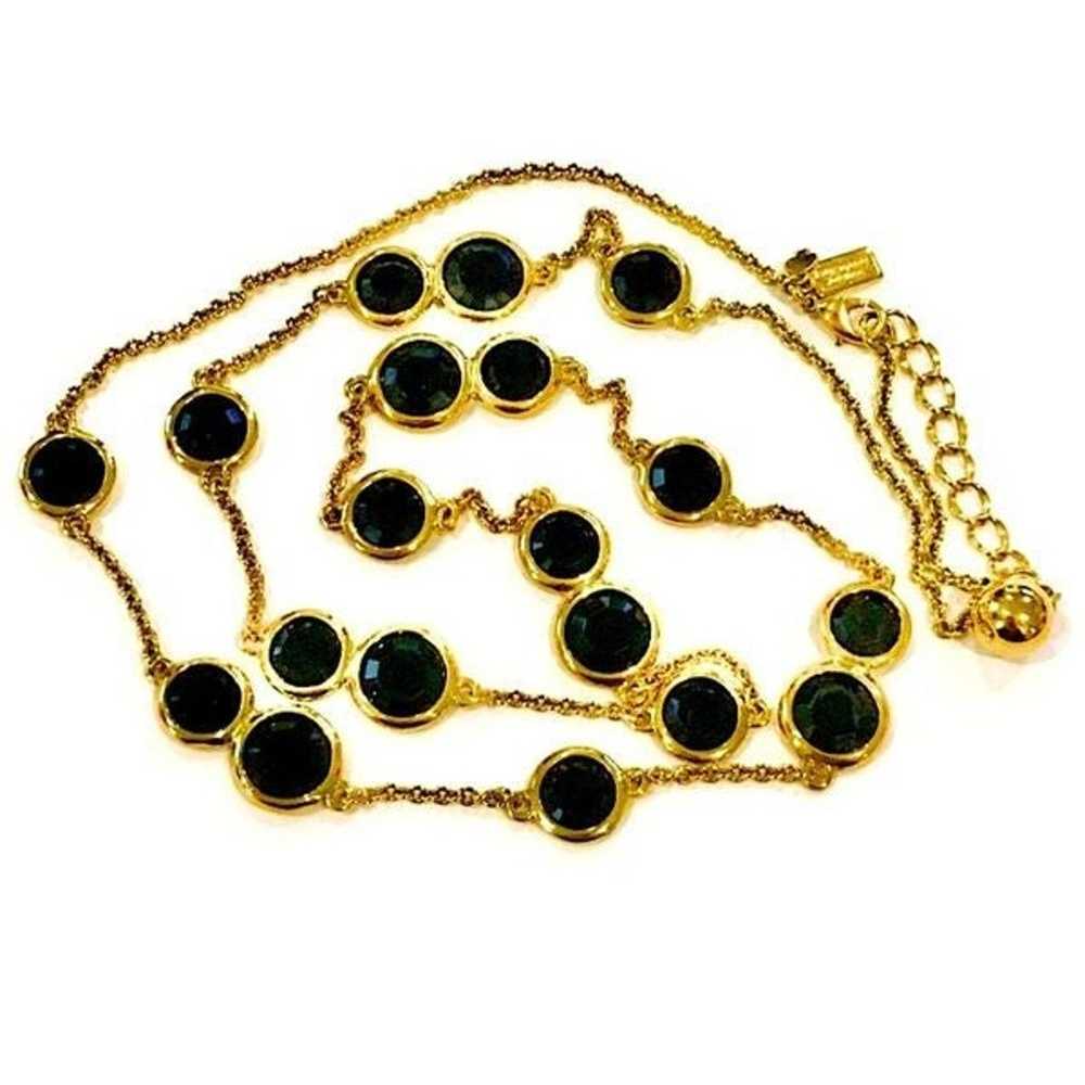 KATE SPADE Gold Tone & Black Crystal 32” Necklace - image 6