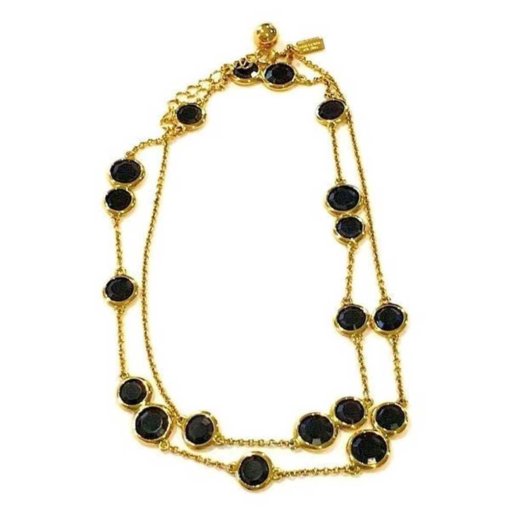 KATE SPADE Gold Tone & Black Crystal 32” Necklace - image 7