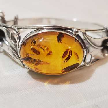 Baltic Amber Sterling Silver Bracelet - image 1