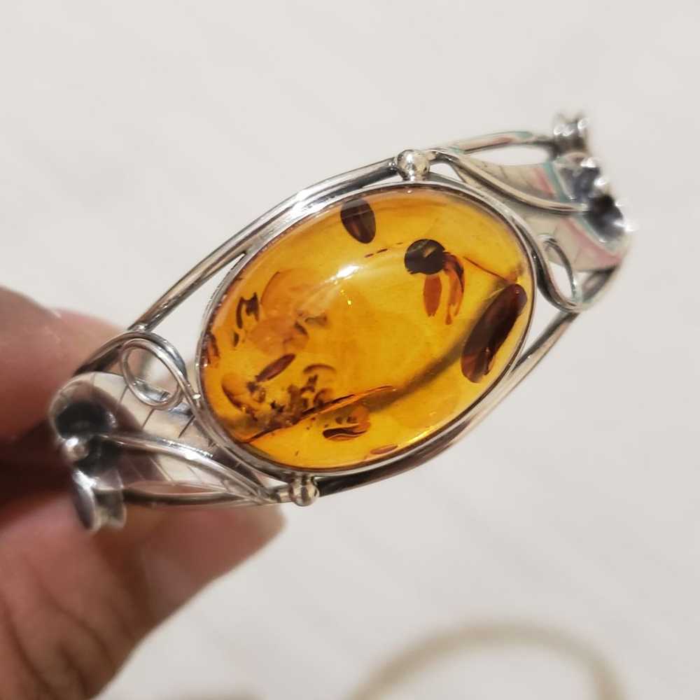 Baltic Amber Sterling Silver Bracelet - image 2