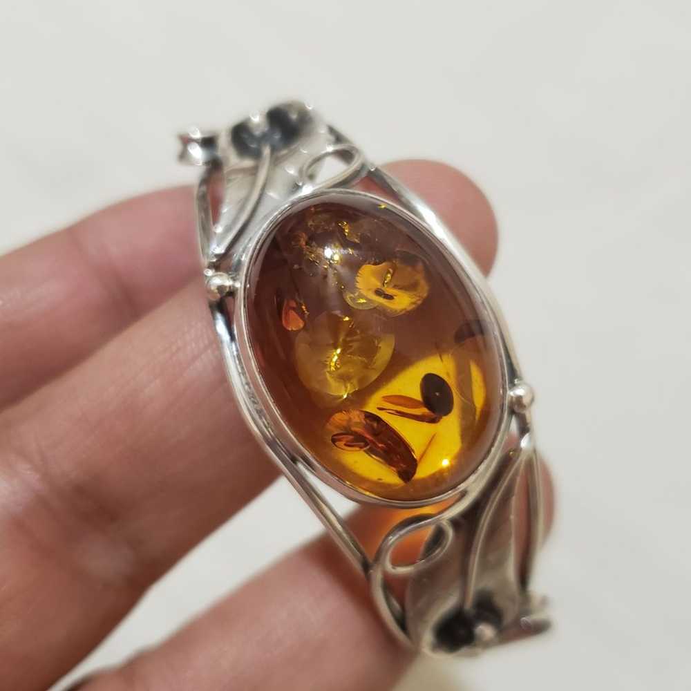 Baltic Amber Sterling Silver Bracelet - image 3