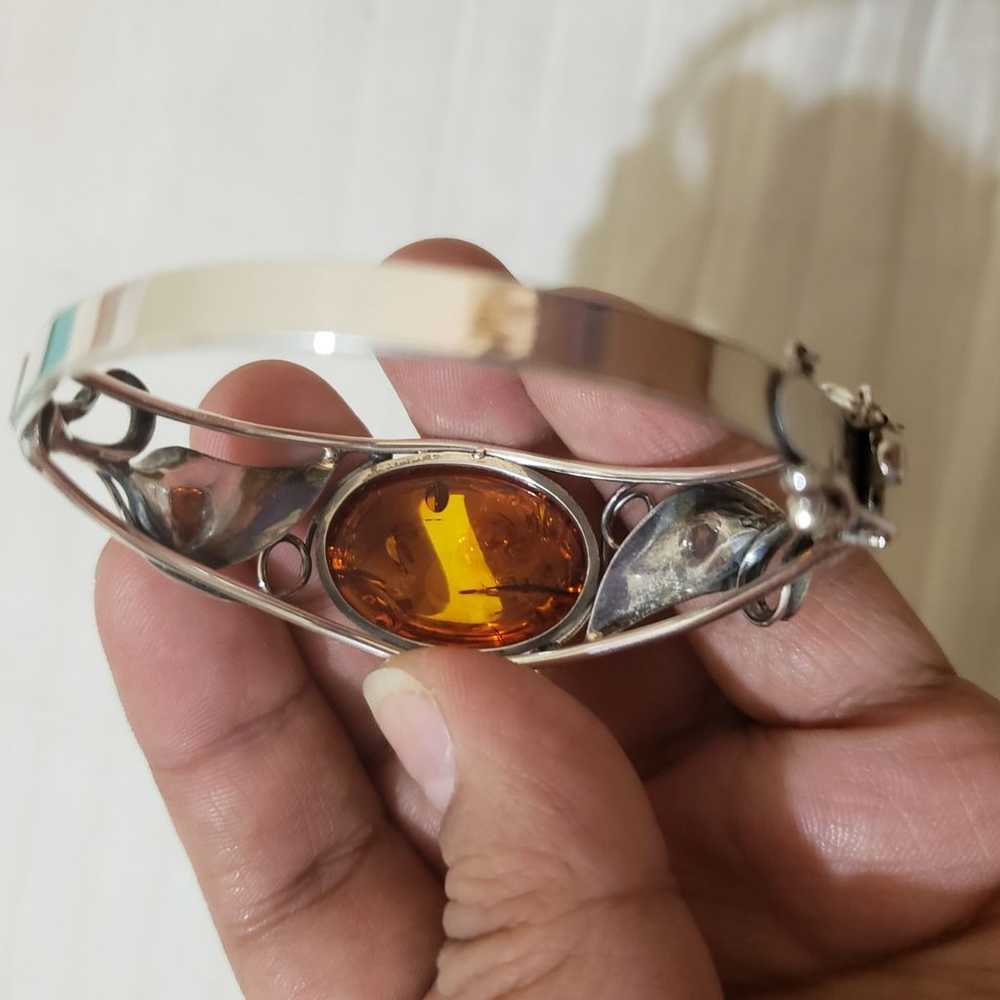 Baltic Amber Sterling Silver Bracelet - image 5