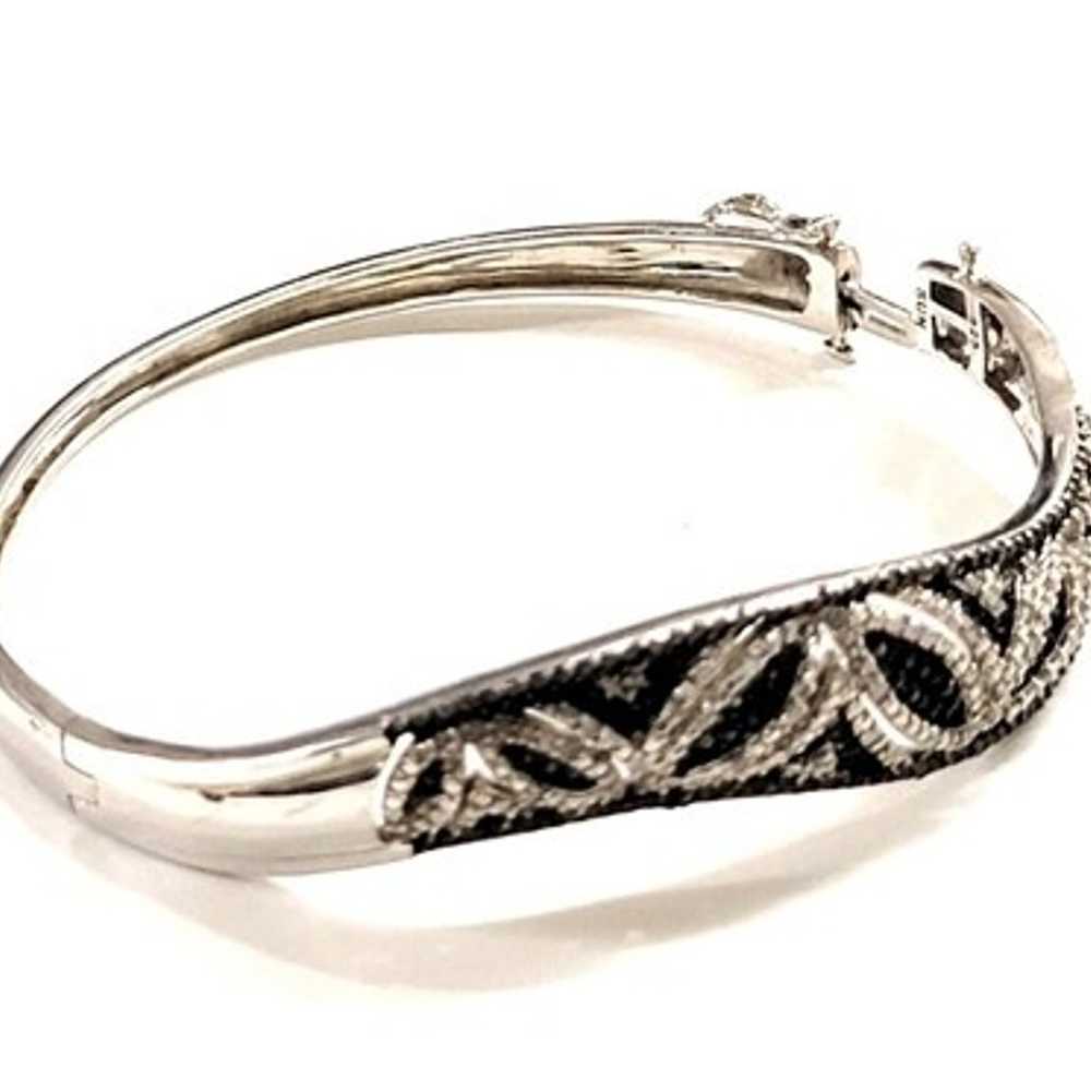 BR Sun Sterling Silver Black Two Tone Bangle Brac… - image 2