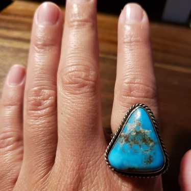 Sterling Silver Turquoise Stone Ring - image 1