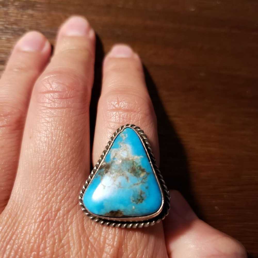 Sterling Silver Turquoise Stone Ring - image 2