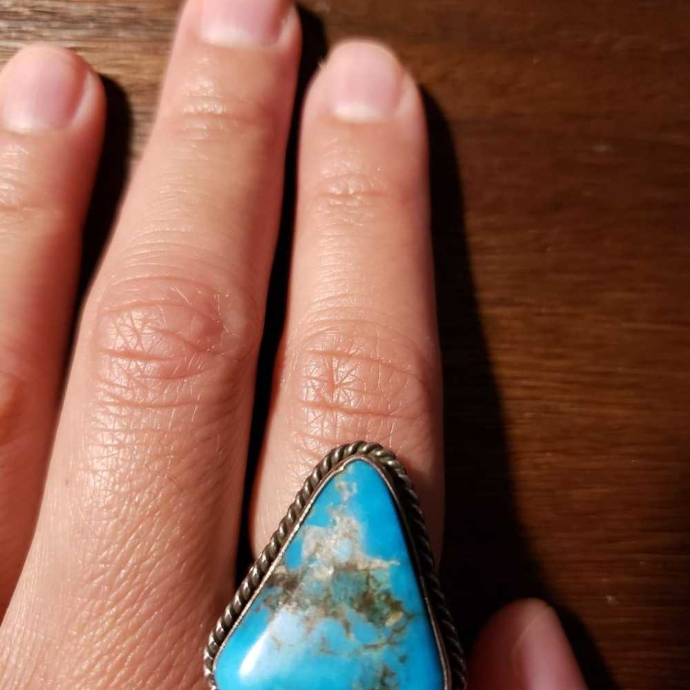 Sterling Silver Turquoise Stone Ring - image 3