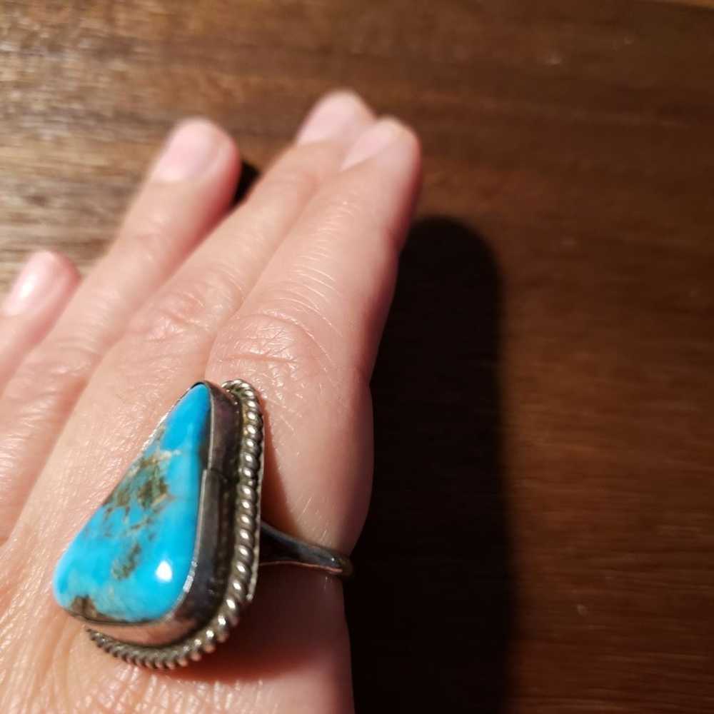 Sterling Silver Turquoise Stone Ring - image 4