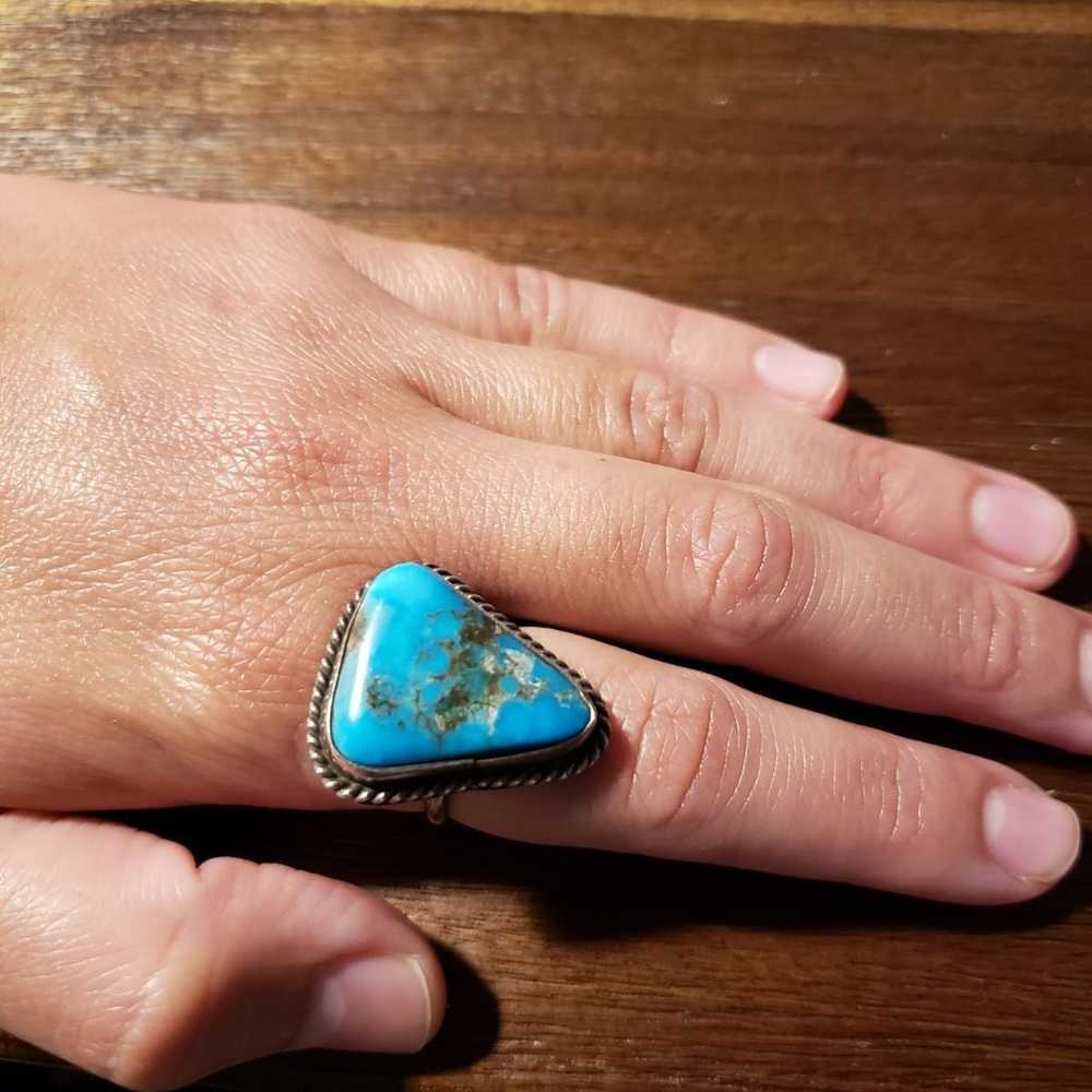 Sterling Silver Turquoise Stone Ring - image 5