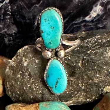 Sterling silver turquoise vintage sterling ring - image 1