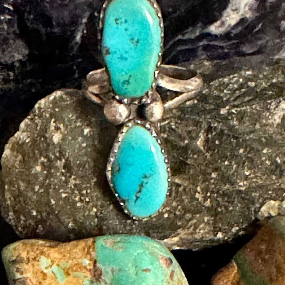 Sterling silver turquoise vintage sterling ring - image 5