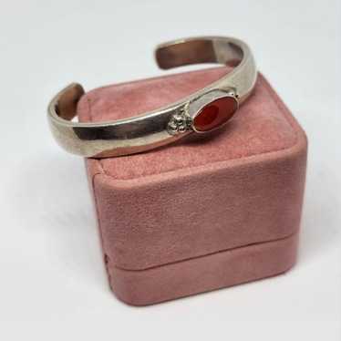 Vintage Richard Song Sr. Sterling Silver Coral Cu… - image 1