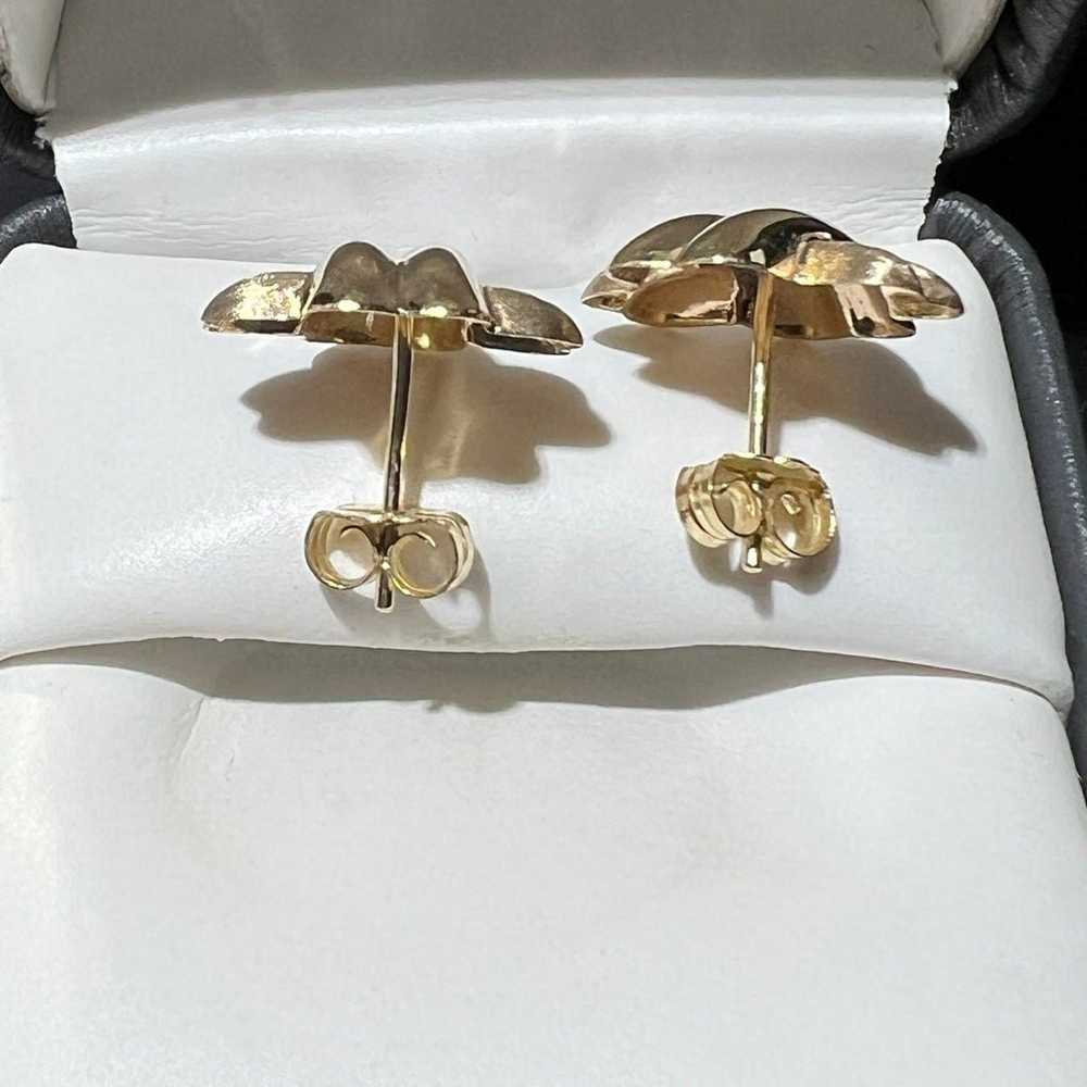 VINTAGE  14K YELLOW GOLD EARRINGS - image 6