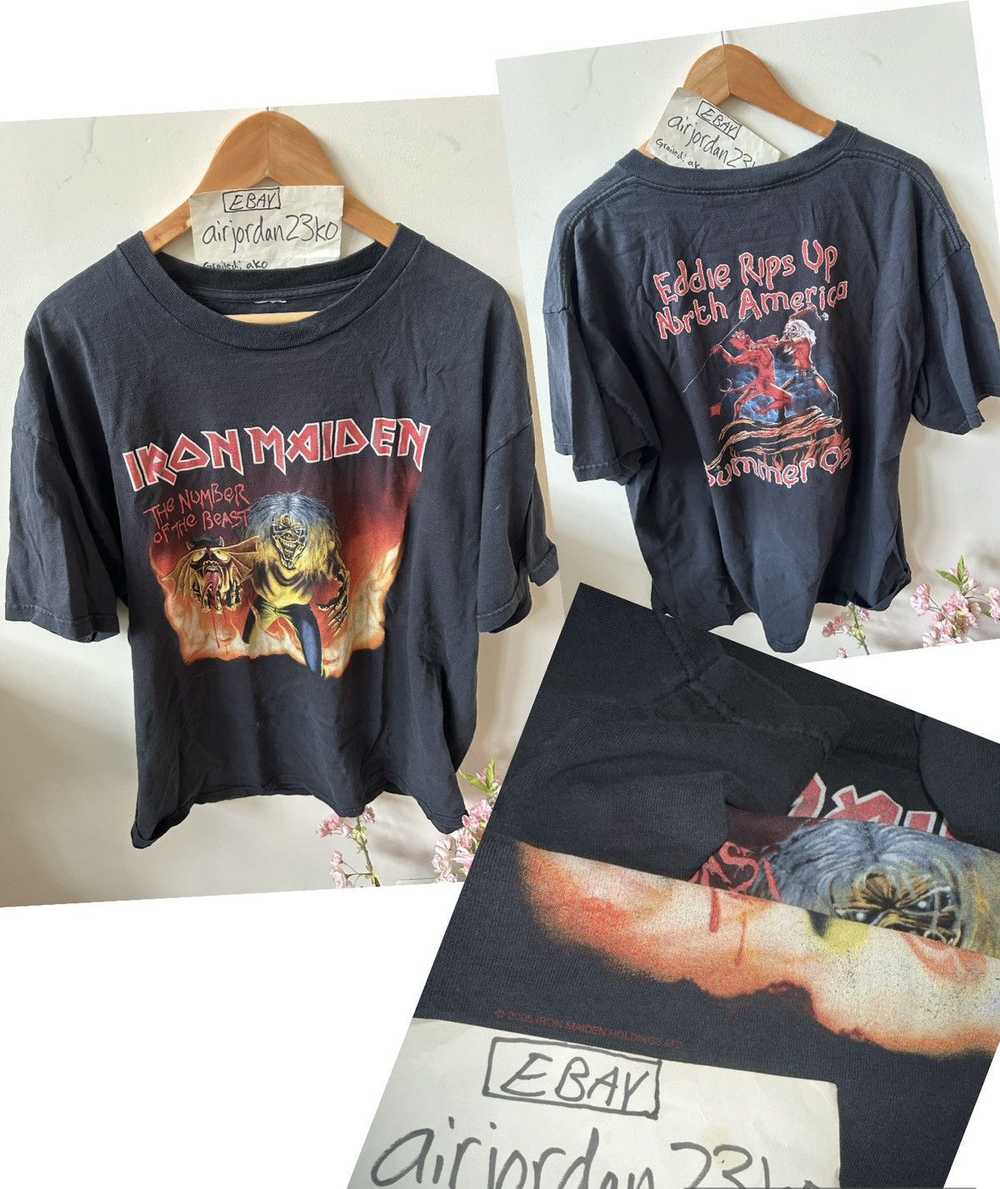 Band Tees × Iron Maiden × Vintage Rare Vintage Ir… - image 1