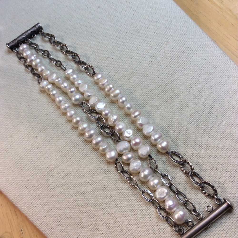 Silpada Rare Vintage Pearl Bracelet - image 2