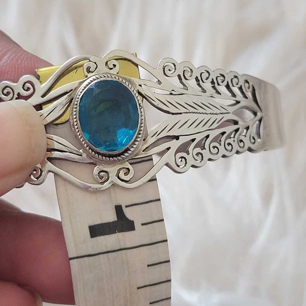 Vintage handmade 925 sterling silver & blue topaz… - image 7