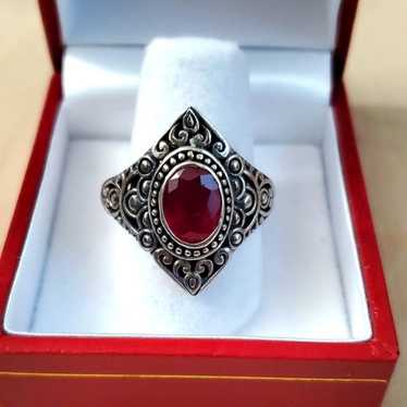 Sterling Silver 925 Ruby Ring - image 1