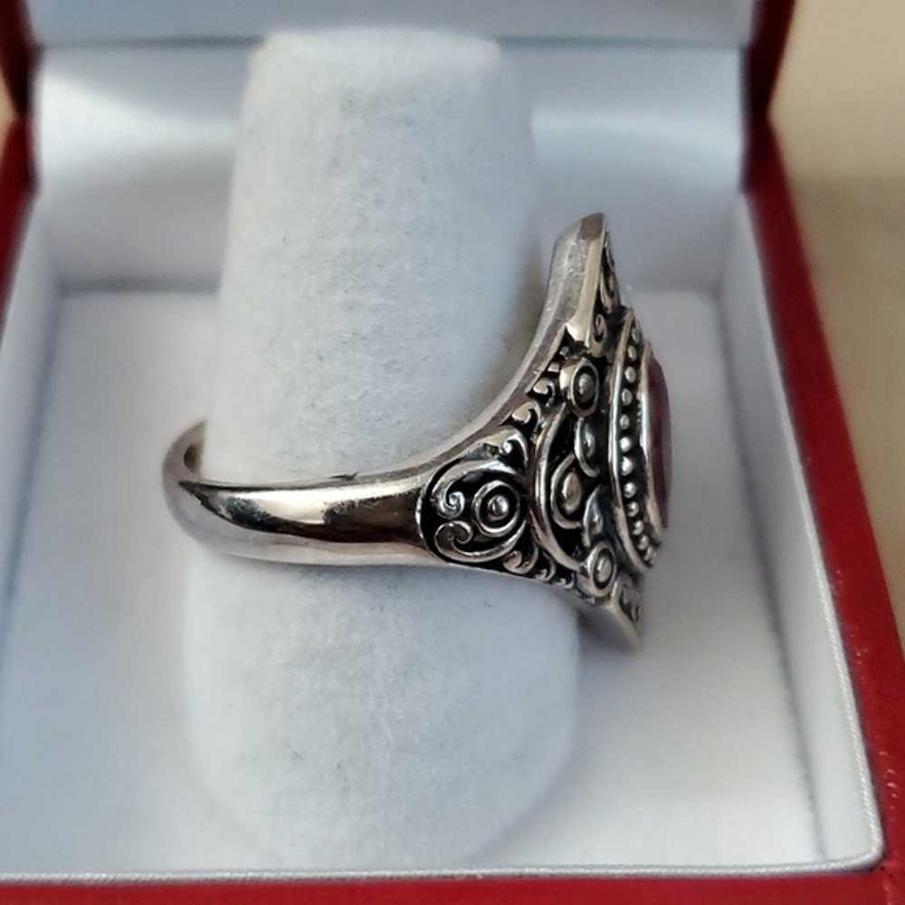 Sterling Silver 925 Ruby Ring - image 2