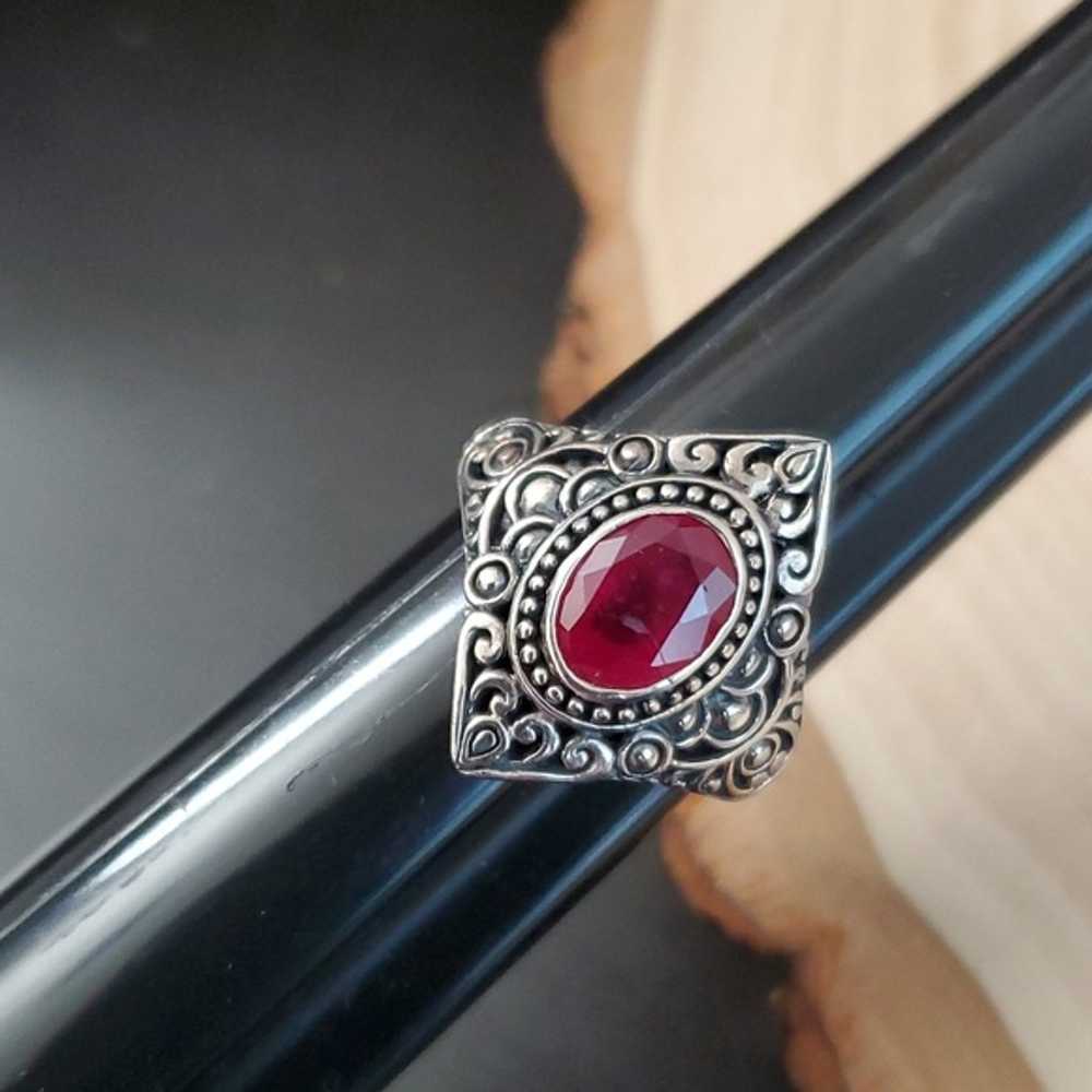 Sterling Silver 925 Ruby Ring - image 6