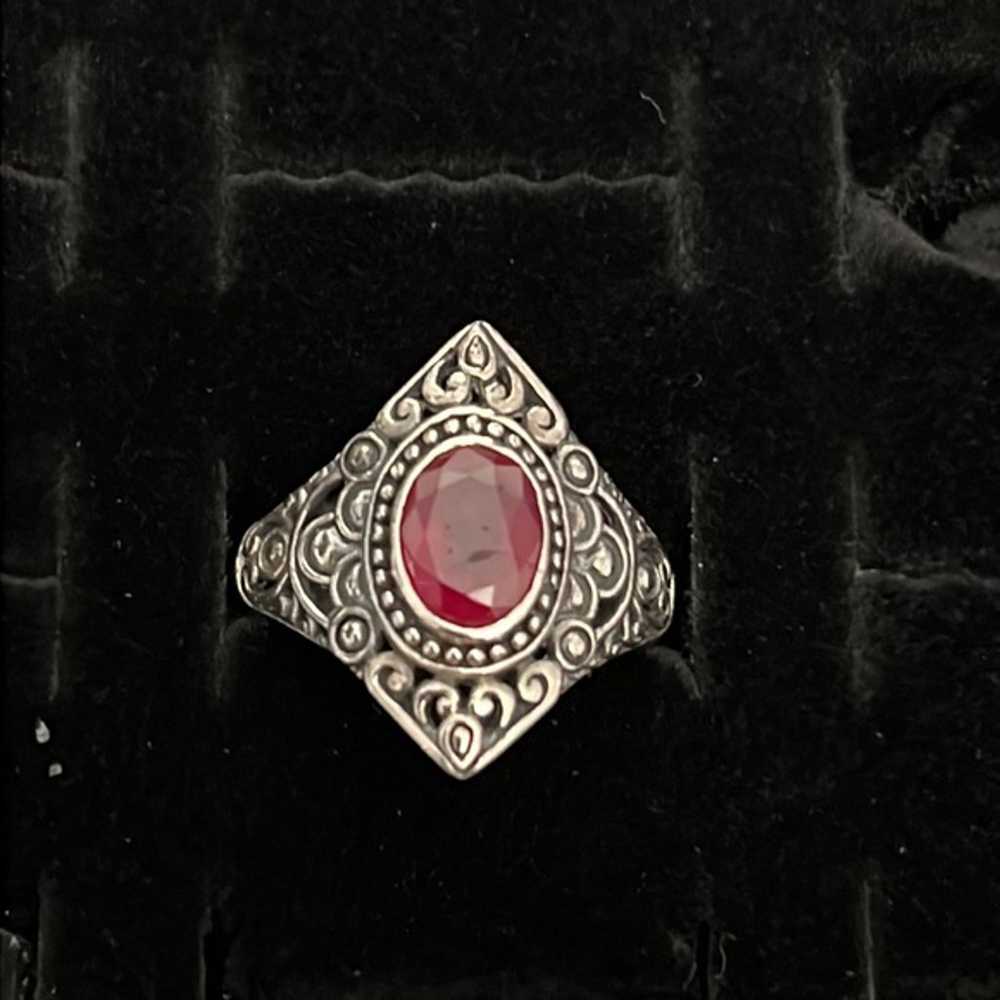 Sterling Silver 925 Ruby Ring - image 7