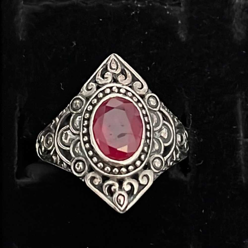 Sterling Silver 925 Ruby Ring - image 8