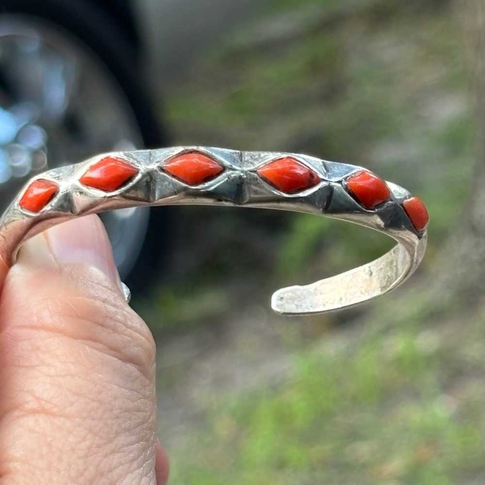 Sterling silver Native American cuff - image 1