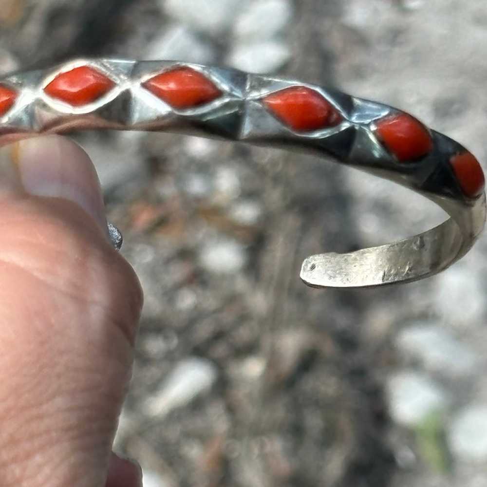 Sterling silver Native American cuff - image 2