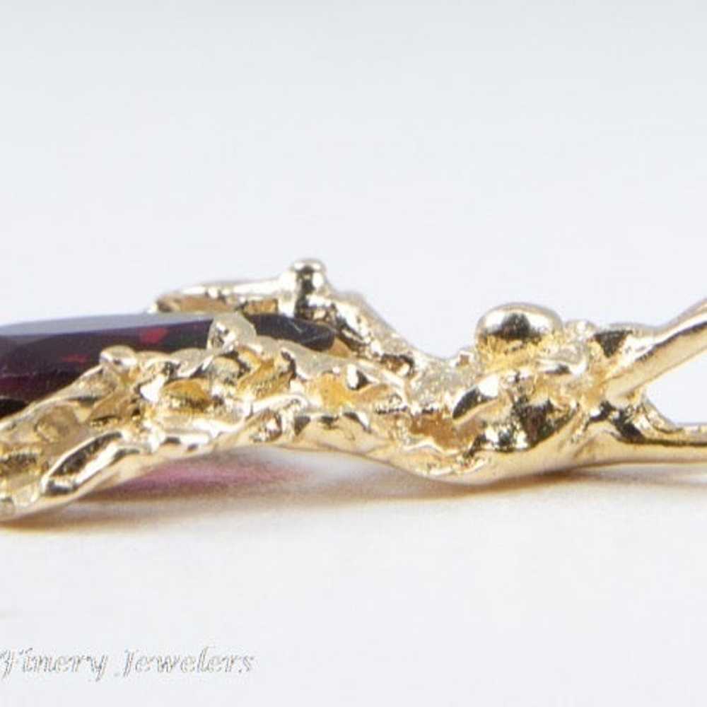 Vintage Mid Century 14k Yellow Gold Rhodolite Gar… - image 3