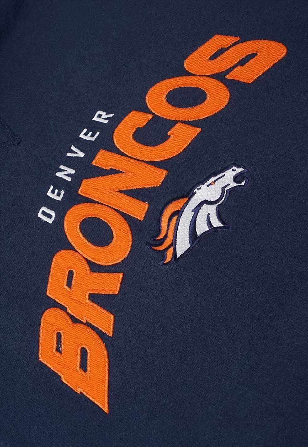 Vintage NFL Denver Broncos Spellout Navy Hoodie W… - image 4