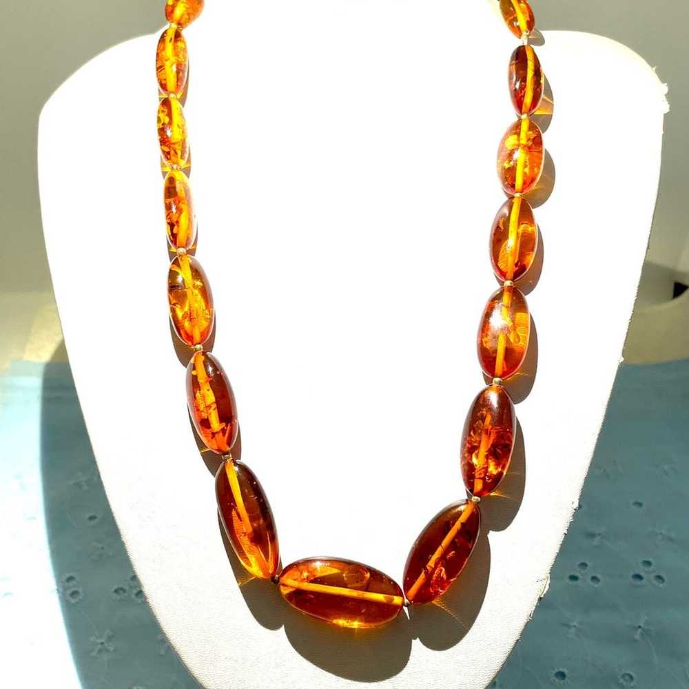 Vintage Amber BAKELITE Necklace - image 3