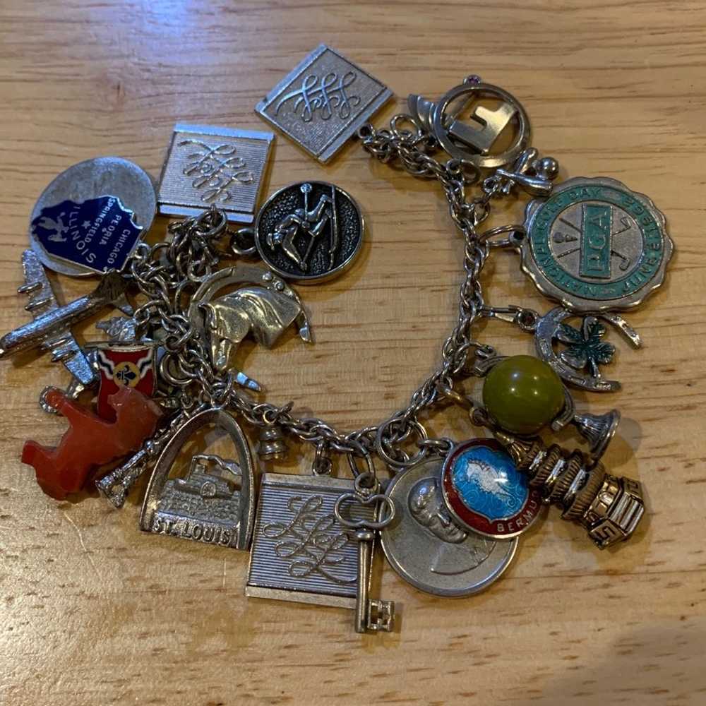 Vintage Sterling Charm Bracelet - image 1