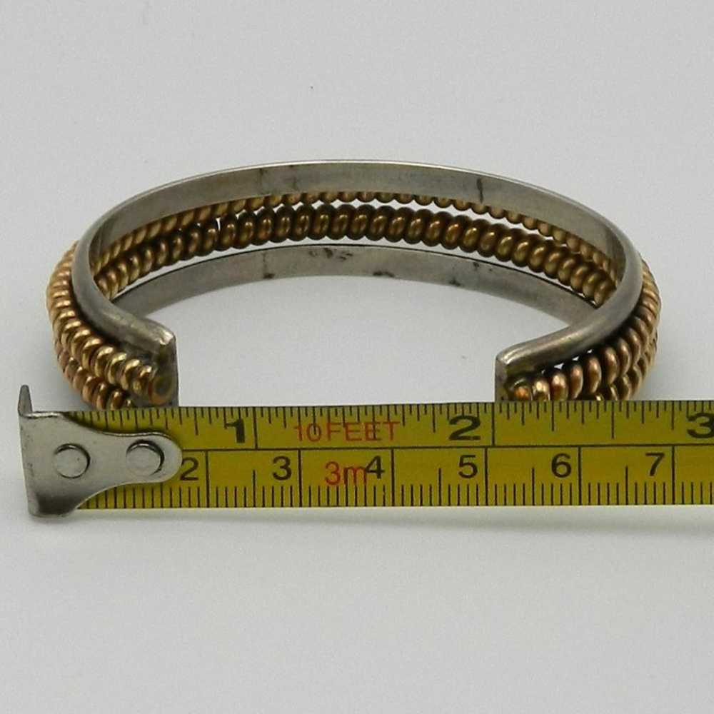 TAHE NAVAJO STERLING CUFF WITH 12KT GF GOLD DOUBL… - image 10