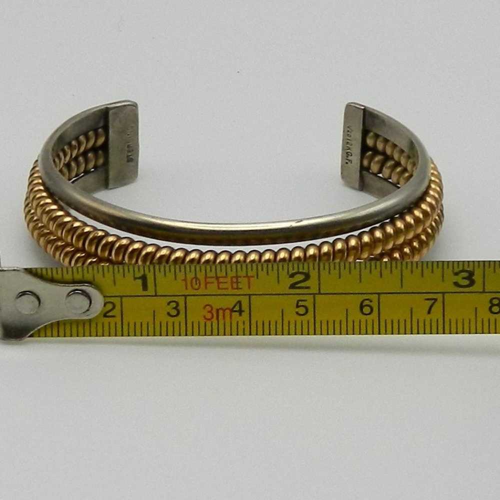 TAHE NAVAJO STERLING CUFF WITH 12KT GF GOLD DOUBL… - image 9