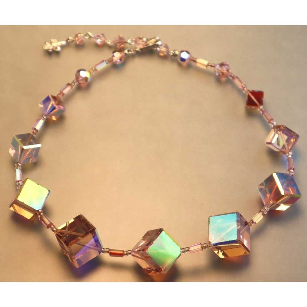 Vintage Vendome Ice Breakers Necklace Pink Blue C… - image 3