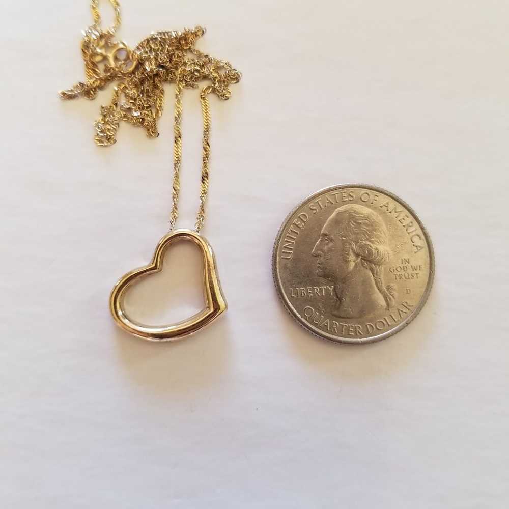 10K Gold Heart Necklace - image 3