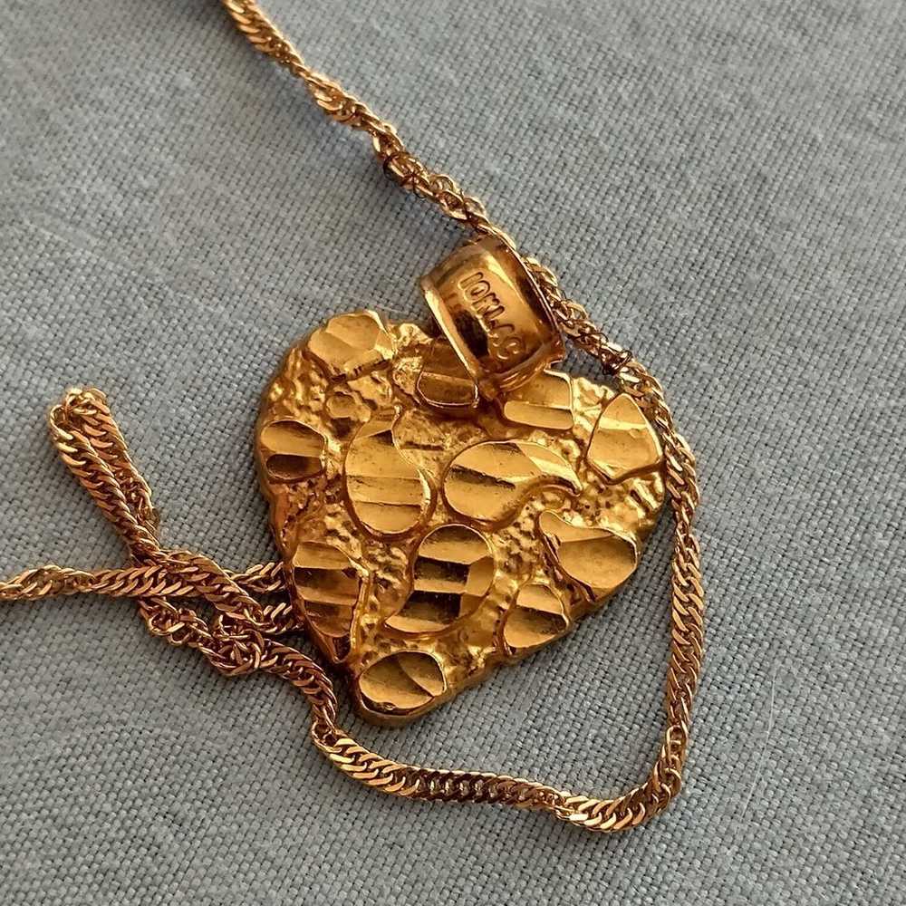 Solid heart pendant and chain - image 3