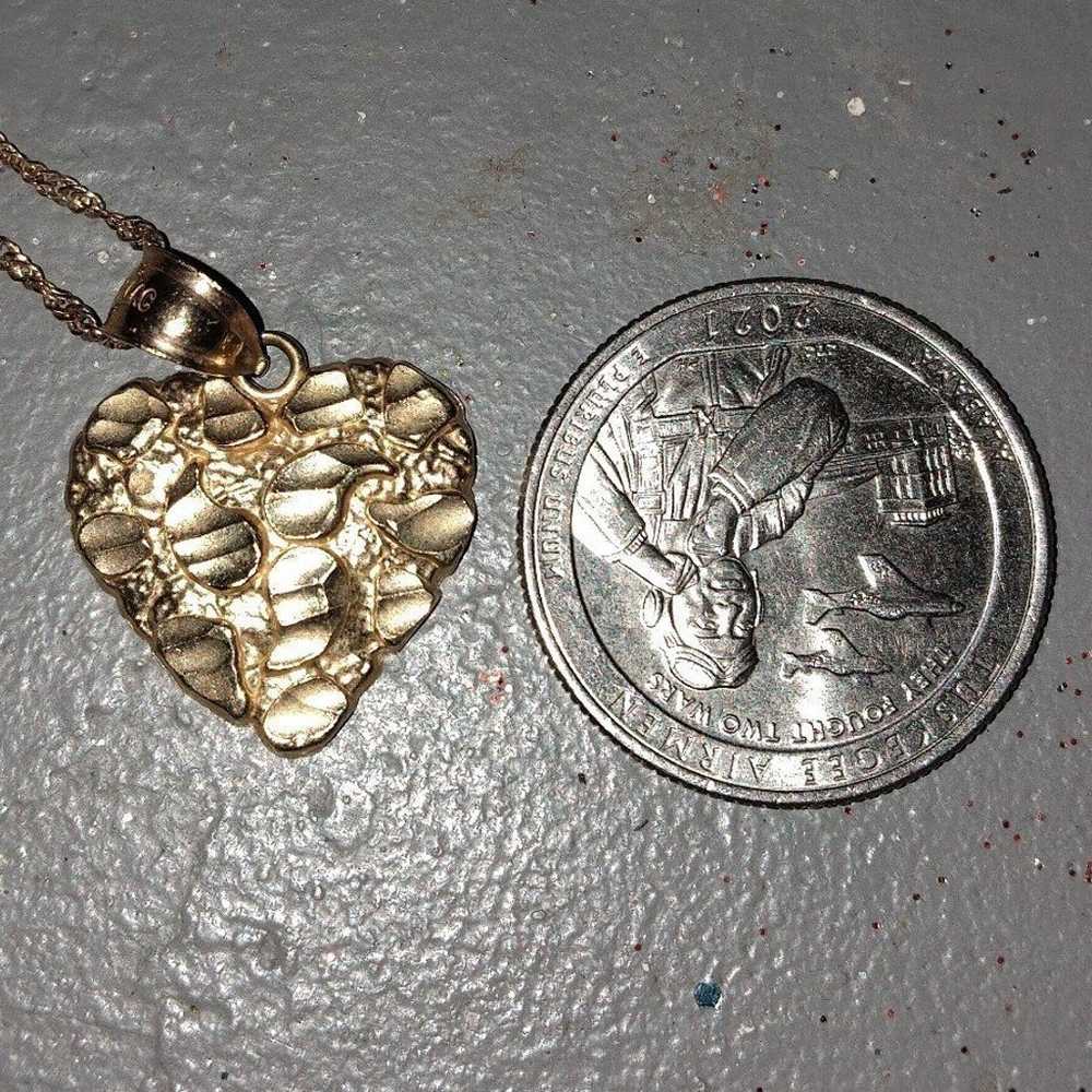 Solid heart pendant and chain - image 4