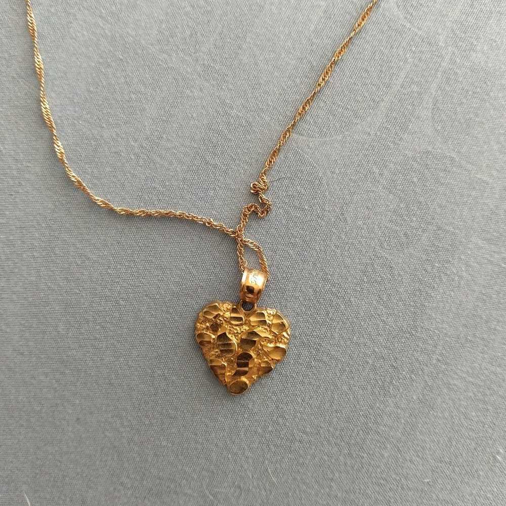 Solid heart pendant and chain - image 6