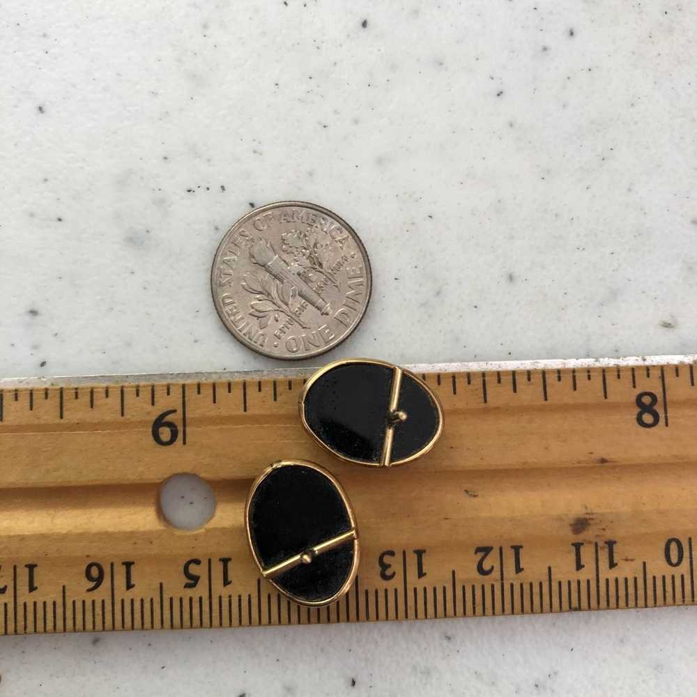 14k gold 10x15mm black onyx studs earrings with r… - image 4