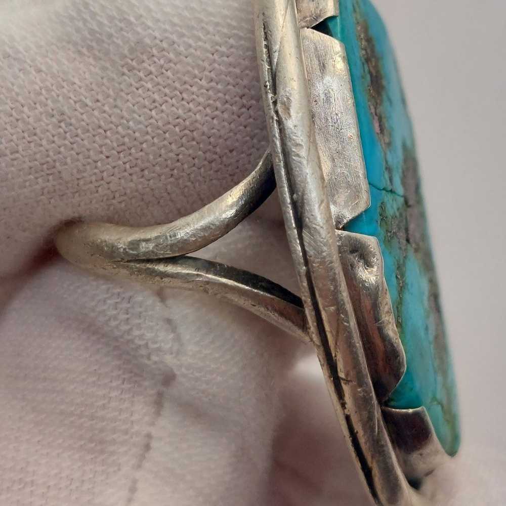 Vintage Navajo Kingman Turquoise Sterling Silver - image 5