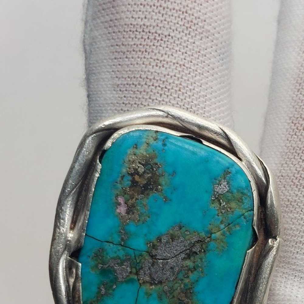 Vintage Navajo Kingman Turquoise Sterling Silver - image 6