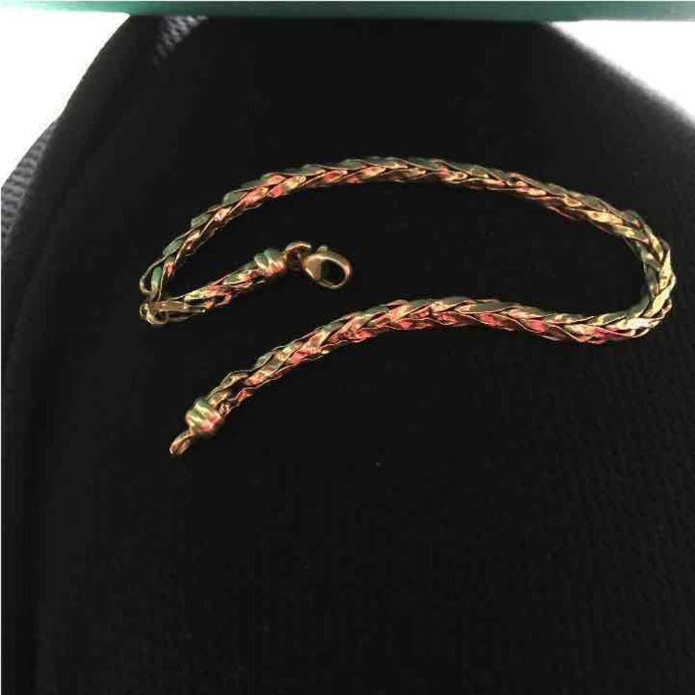 Vintage 10k yellow gold  woven bracelet - image 2