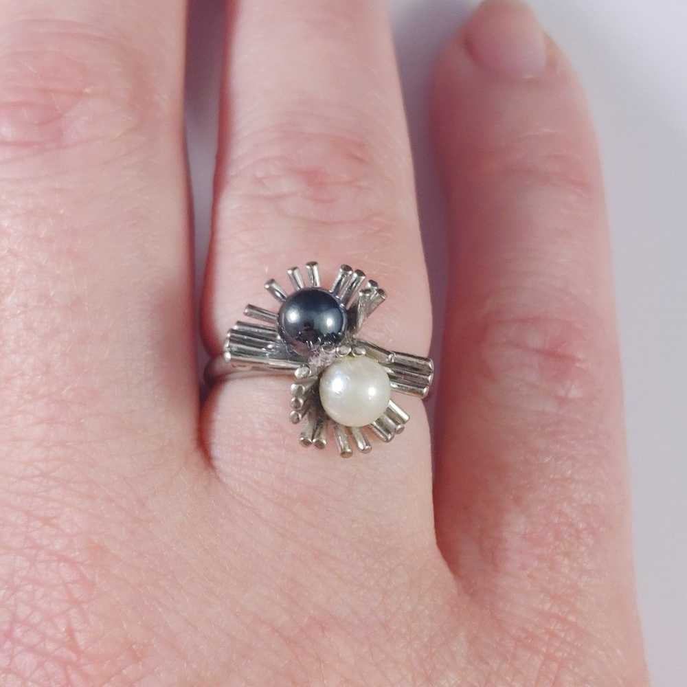 10K WG Pearl Hematite Ring Size 6 - image 5