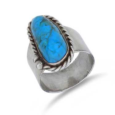 Vintage Native American Sterling Silver Turquoise… - image 1